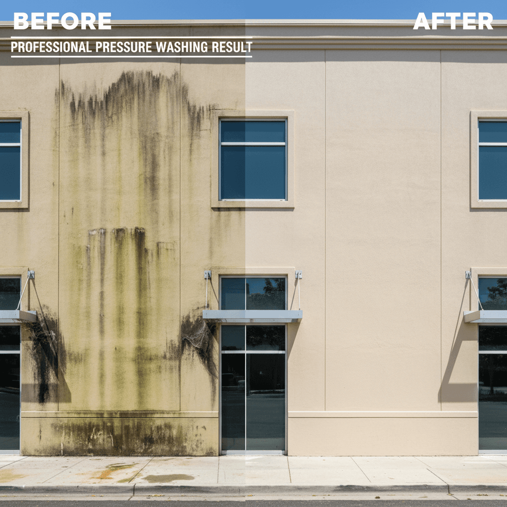 Commercial property cleaning before and after