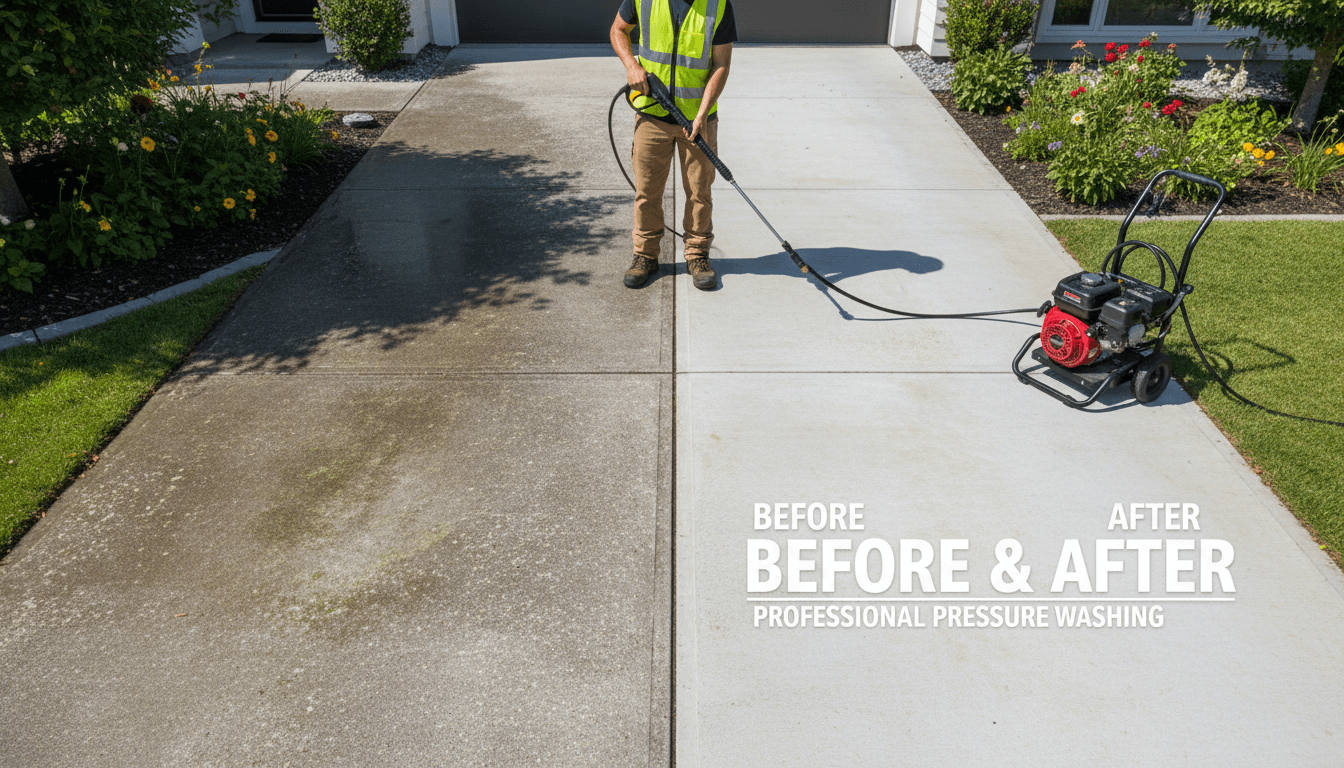 Driveway and concrete cleaning