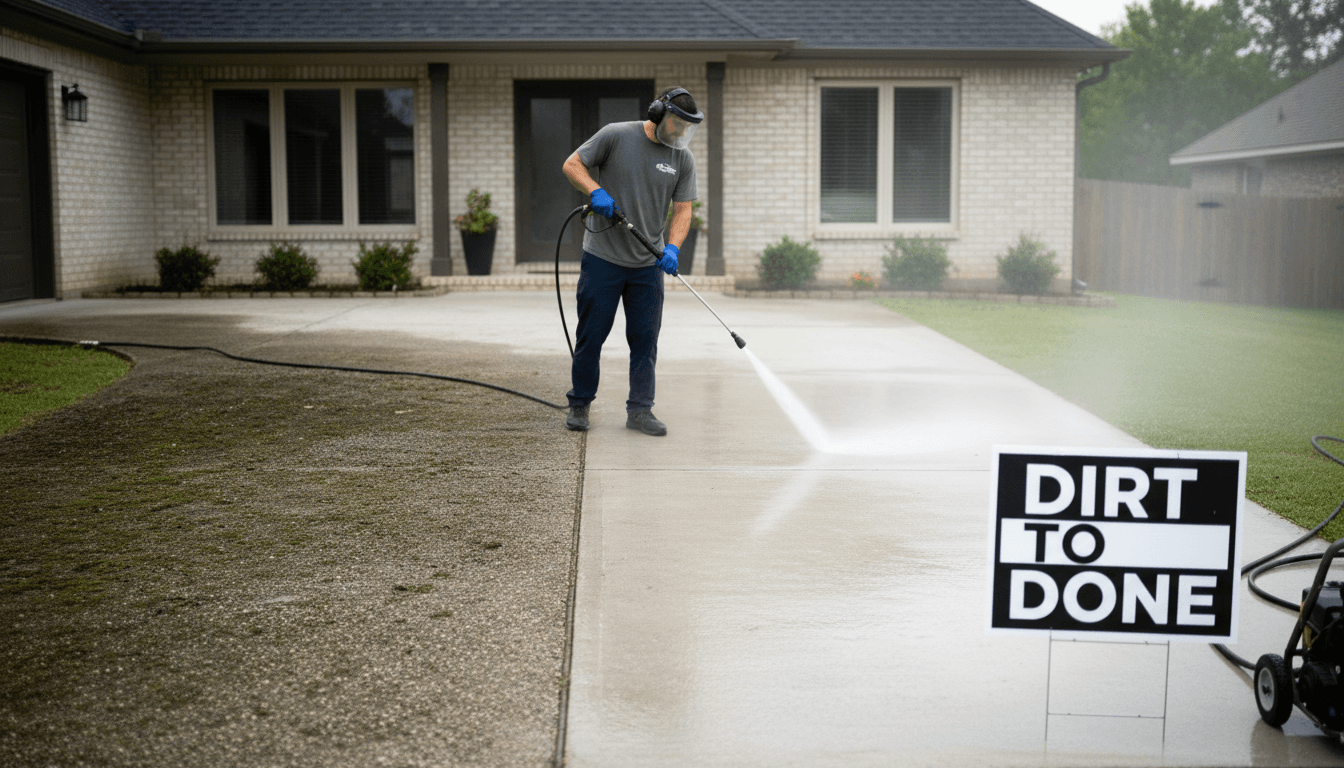 Jax Pressure Pro pressure washing truck in Saint Augustine neighborhood