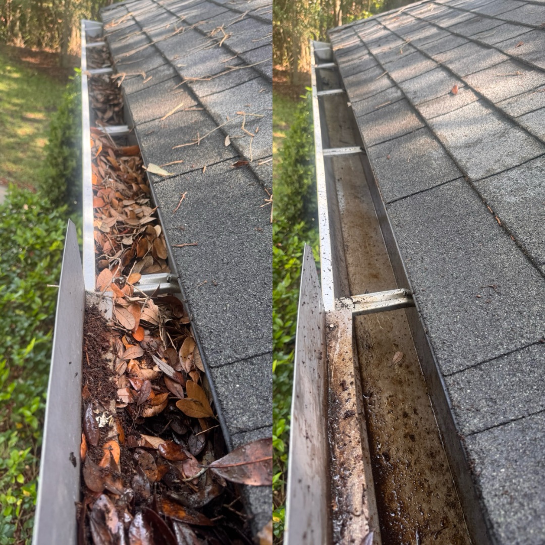 Before and after stained wall cleaning by Jax Pressure Pro