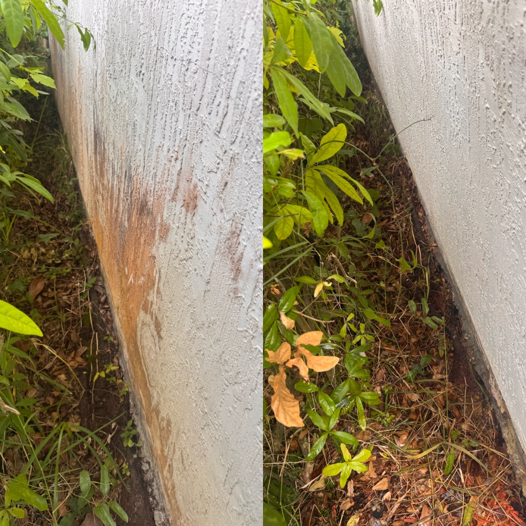 Before and after exterior cleaning by Jax Pressure Pro